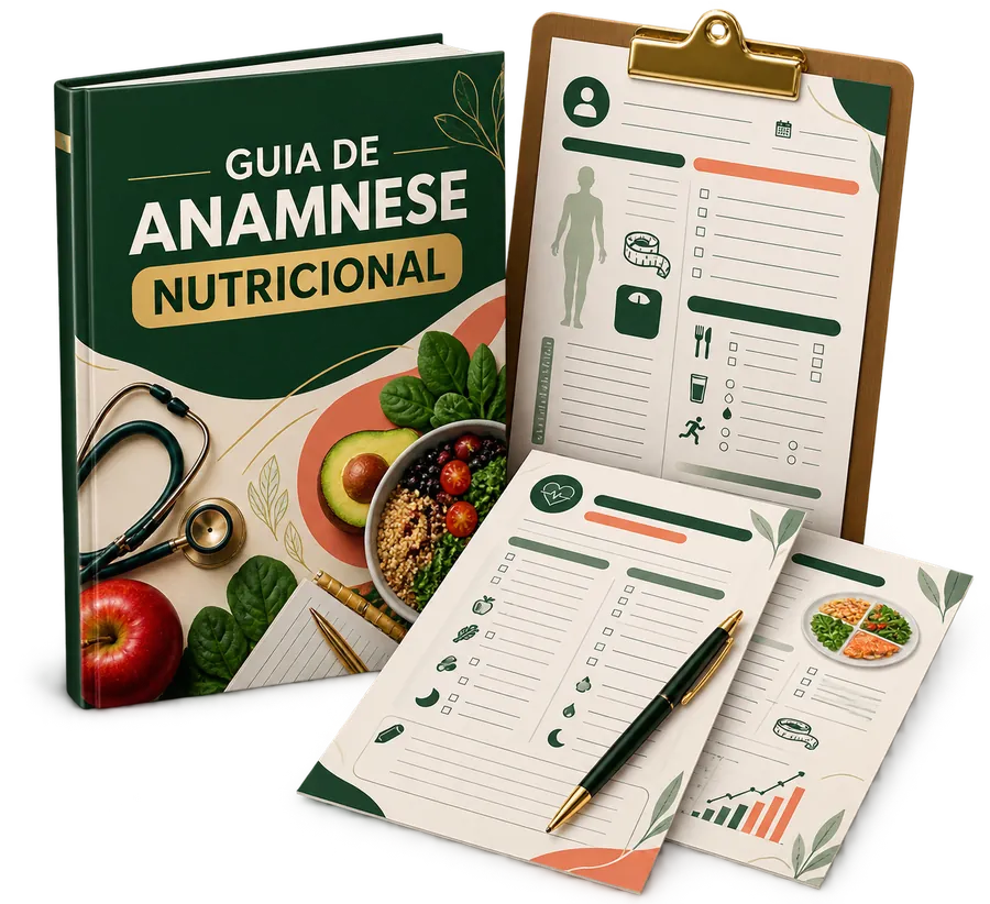 Mockup do bônus Guia de Anamnese Nutricional